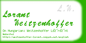 lorant weitzenhoffer business card